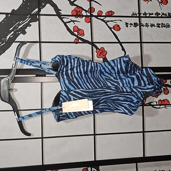 Gottex Animal Print Blue One Piece Swimsuit Size 8 NWT - Picture 5 of 10